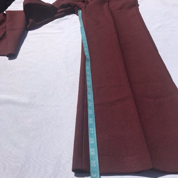 Vtg 70s Levi’s Mod HTF Poly Pants Women’s 2 27” High Waist Wide Leg Brick Red - Picture 6 of 16